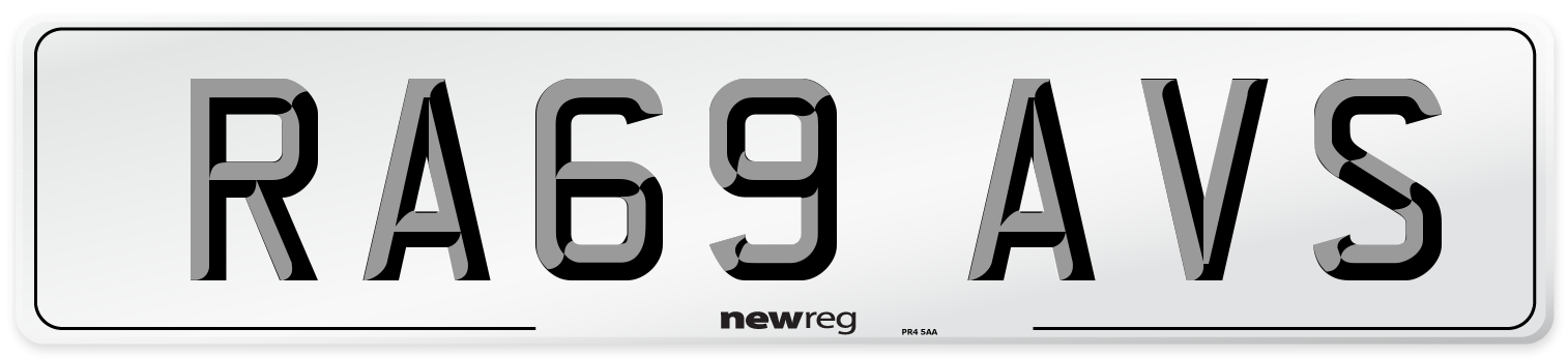 RA69 AVS Number Plate from New Reg